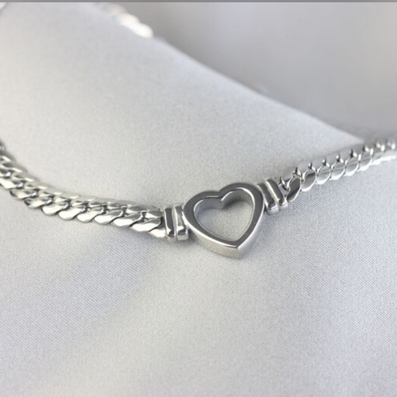 Waterproof heart snake white gold plated necklace - Picture 5 of 5